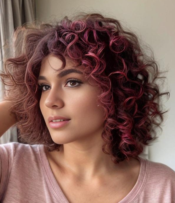 14-pink-highlights-on-short-curly-hair