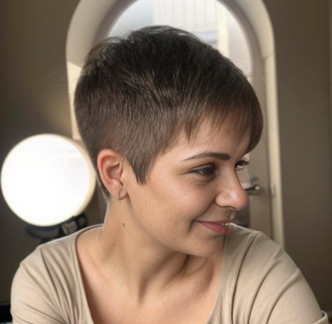 Ultra Short Pixie With Tapered Sides