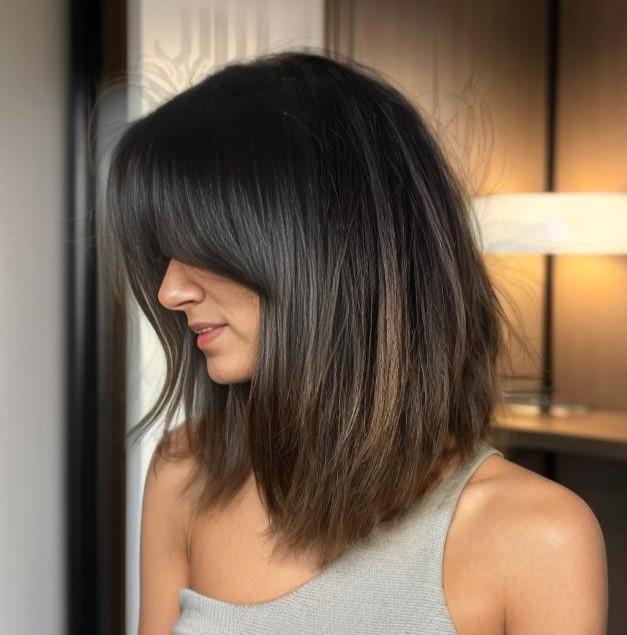 Cute Choppy Cut With A Long Fringe