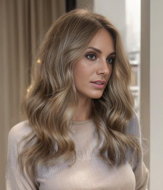 Dark Beige Blonde Long Hair