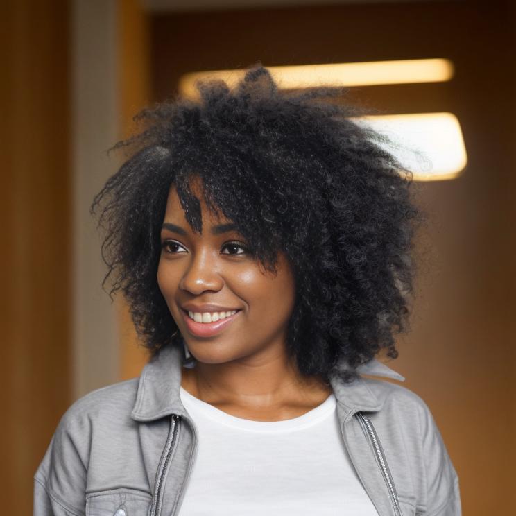 African American Natural Hairstyle With Layers