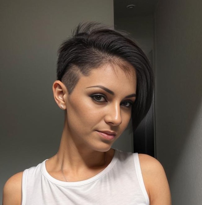 Asymmetrical Pixie with Shaved Side