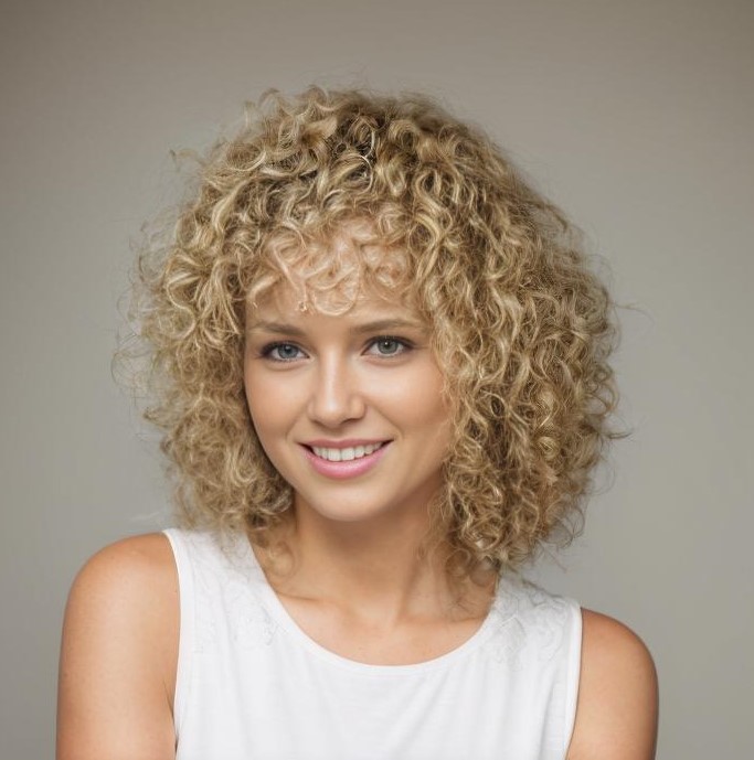 Blonde Layered Natural Hairstyle For Medium Hair