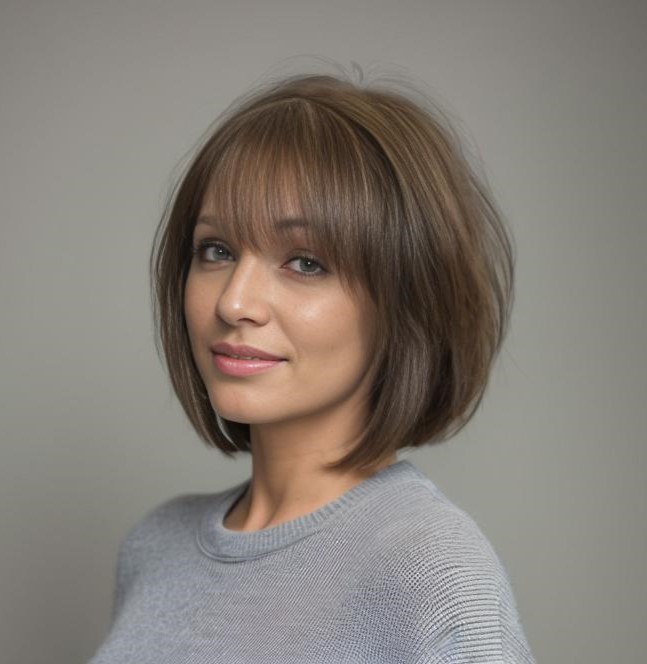 Rounded Bob With Wispy Bangs