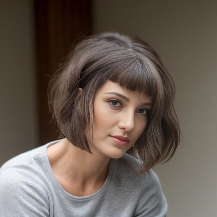 Chin-Length Bob With Short Bangs