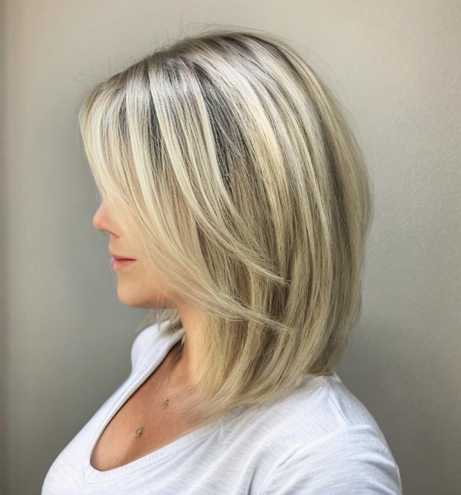 Blonde Lob Blowout