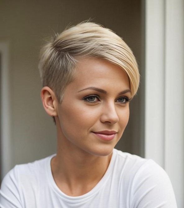 Very Short Blonde Pixie Undercut