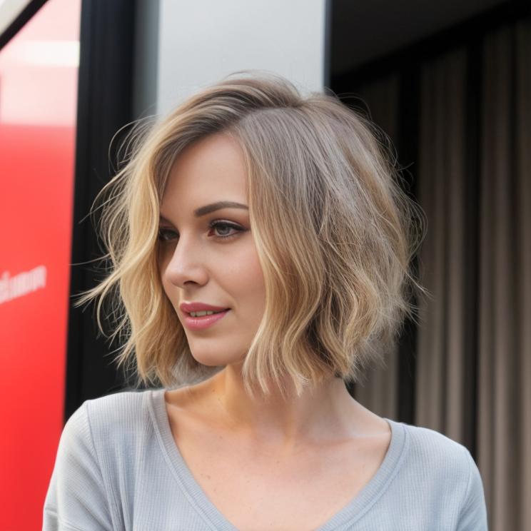 Side-Parted Wavy Bob For Thin Hair