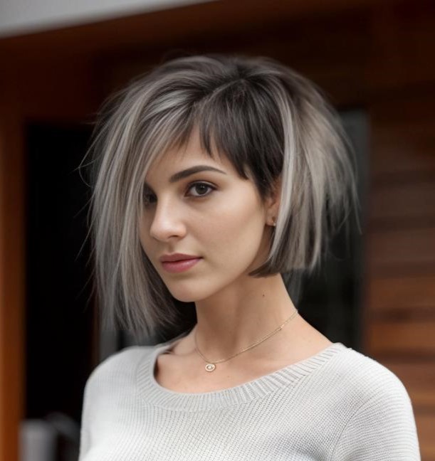 Asymmetrical Undercut Bob For Round Faces