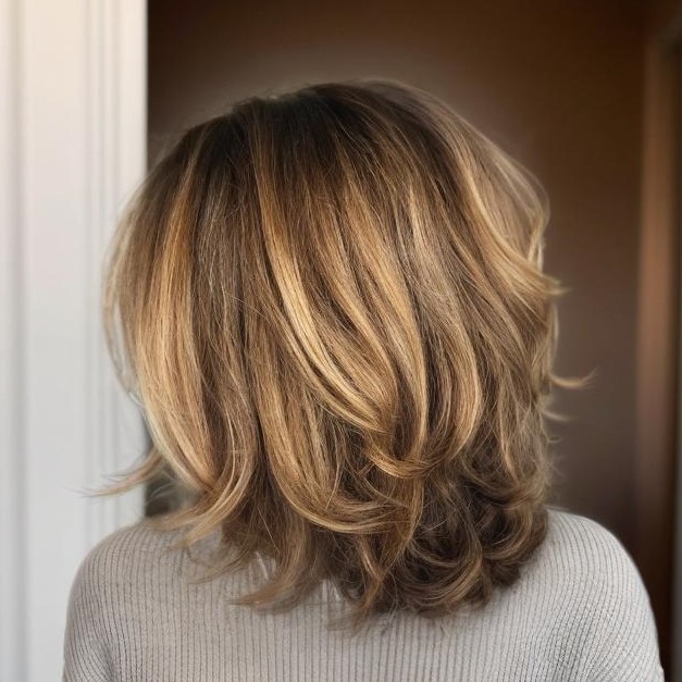 Medium Bouncy Hairstyle With Heavy Layering