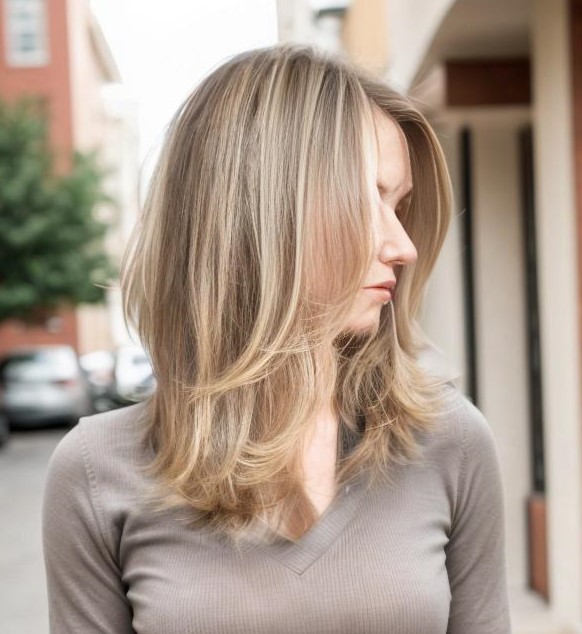 Medium Haircut With Layers Around The Face