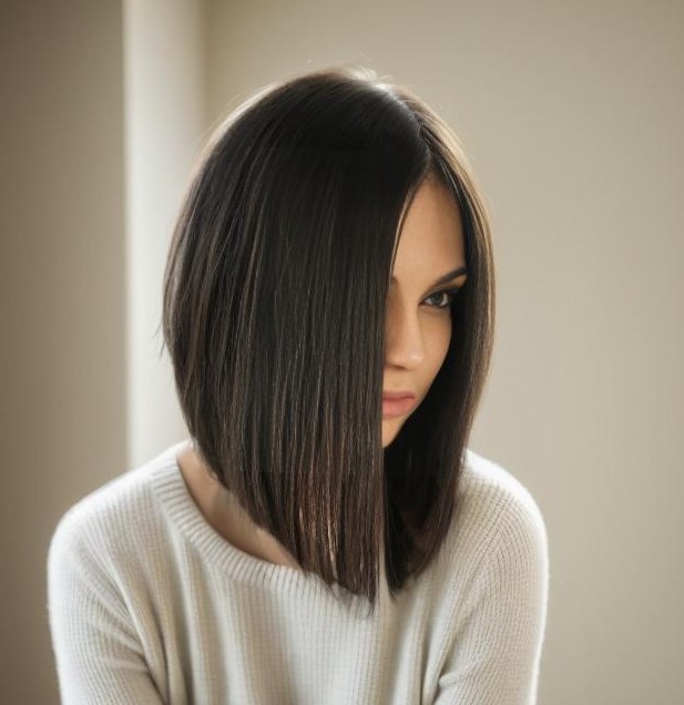 Straight A-Line Bob For Brunettes