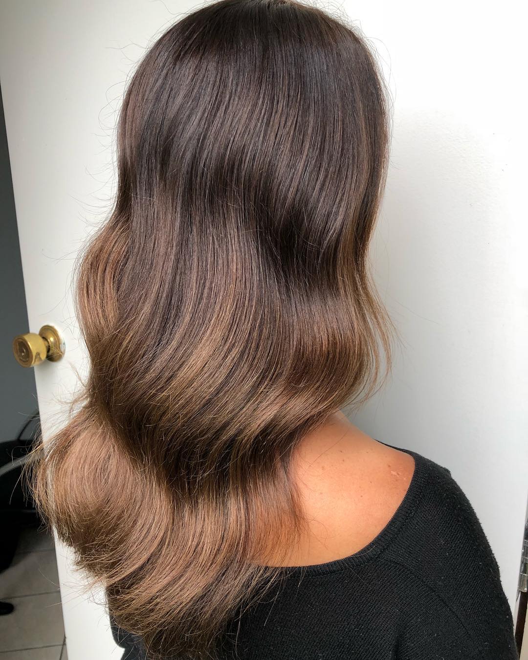 Long Wavy Brown Hair With Subtle Balayage