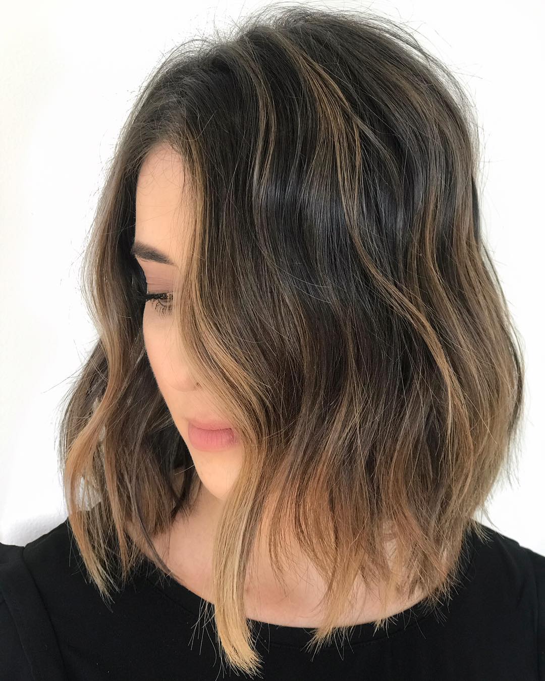 Long Bob With Partial Balayage