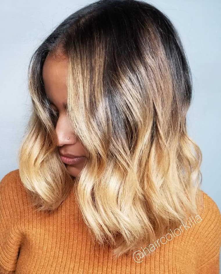 Black Hair With Blonde Balayage