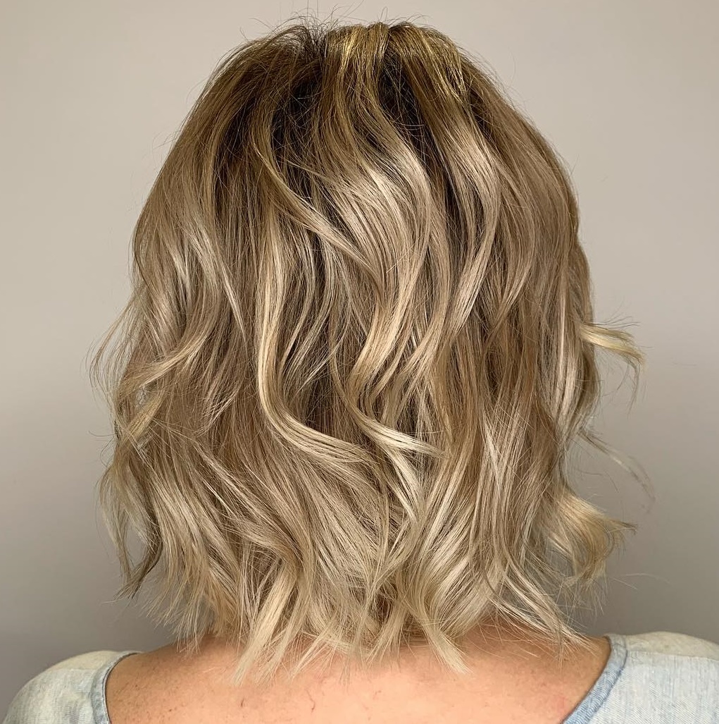 Shiny Blonde Textured Bob