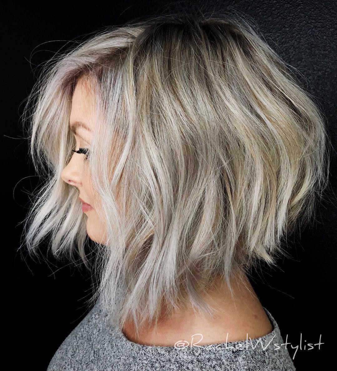 Shaggy Ash Blonde Bob Hairstyle