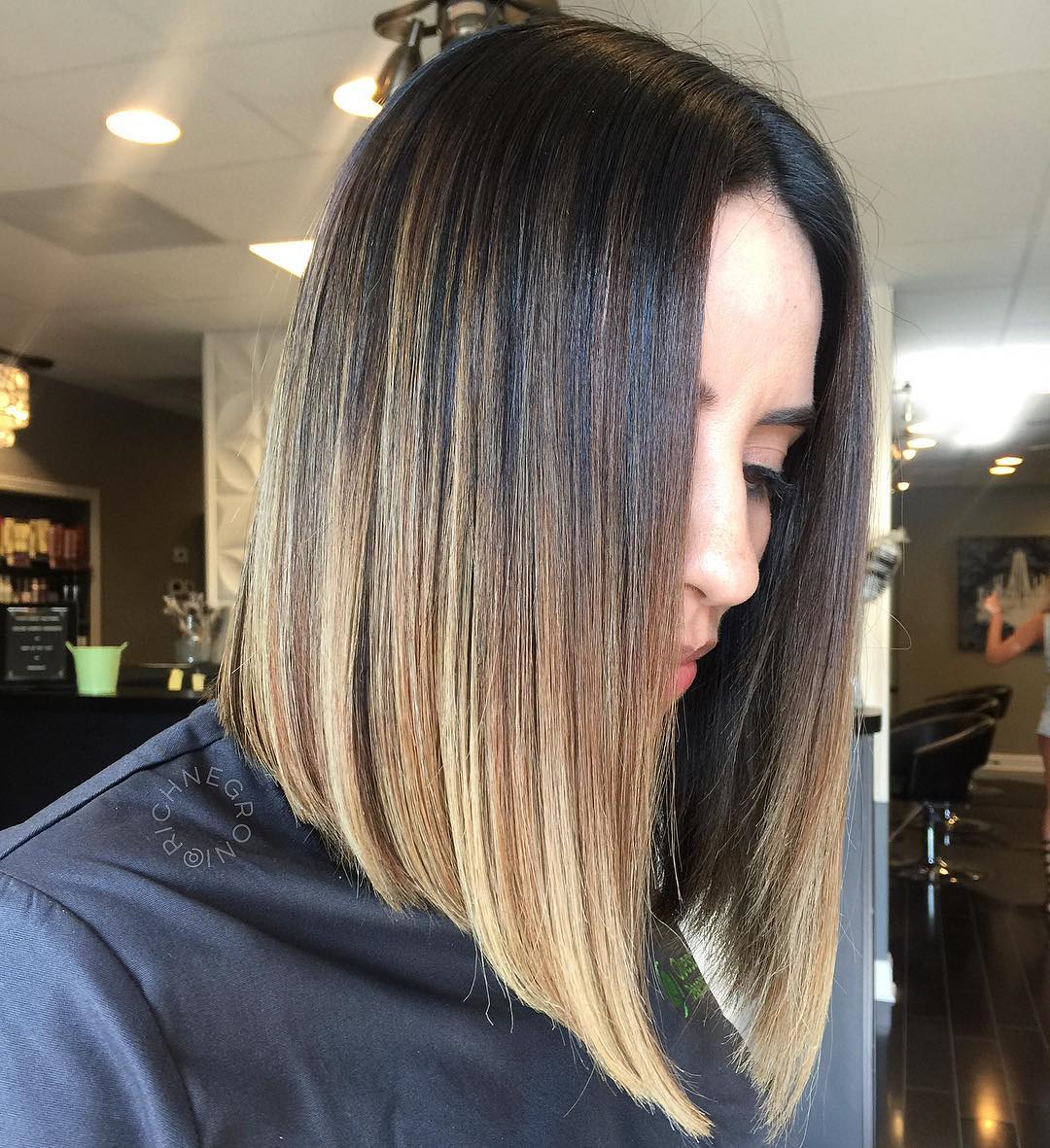 Straight Light Brown Balayage Bob