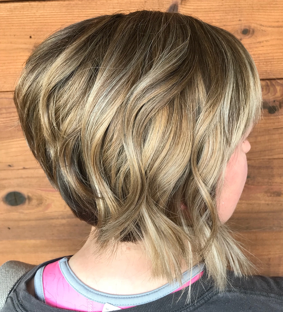 Short Stacked Wheat Blonde Bob