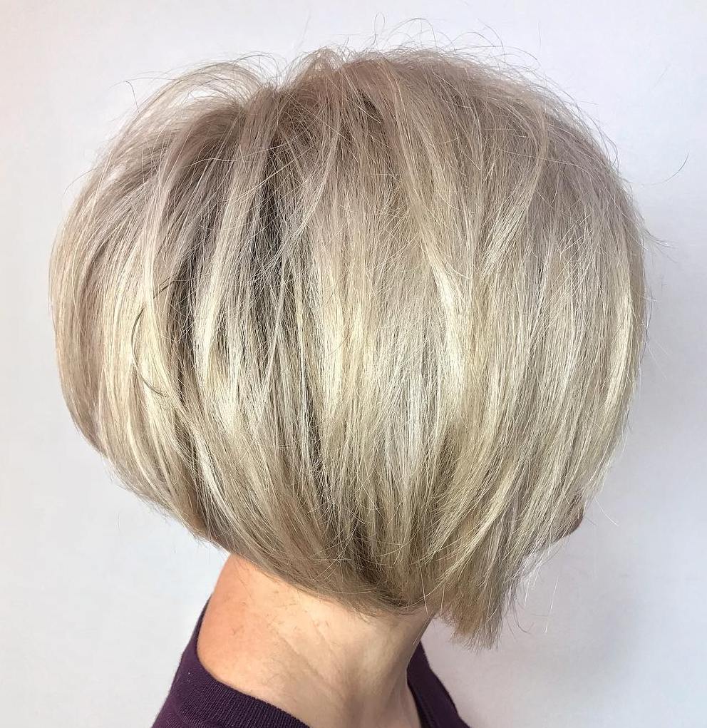 Short Voluminous Ash Blonde Bob