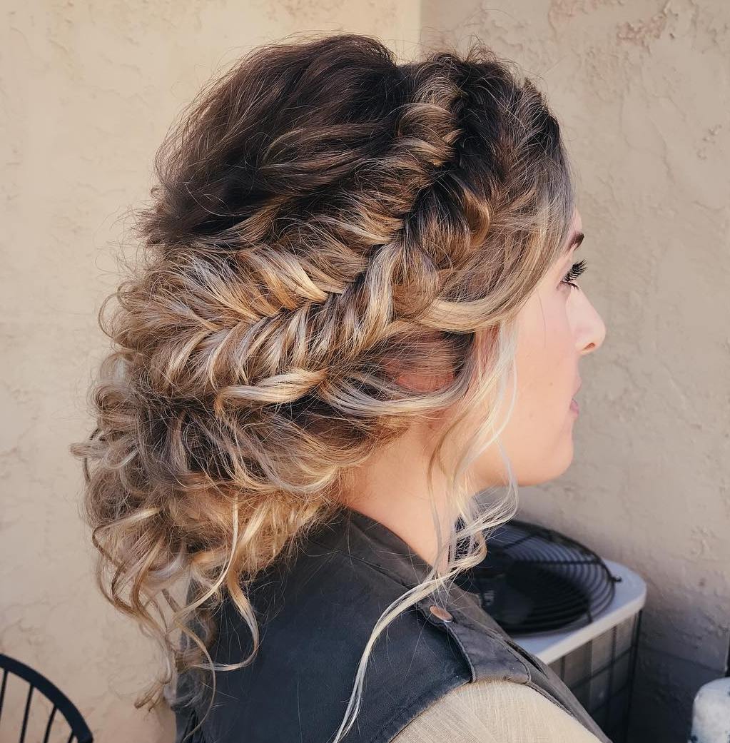 Wavy Braided Updo