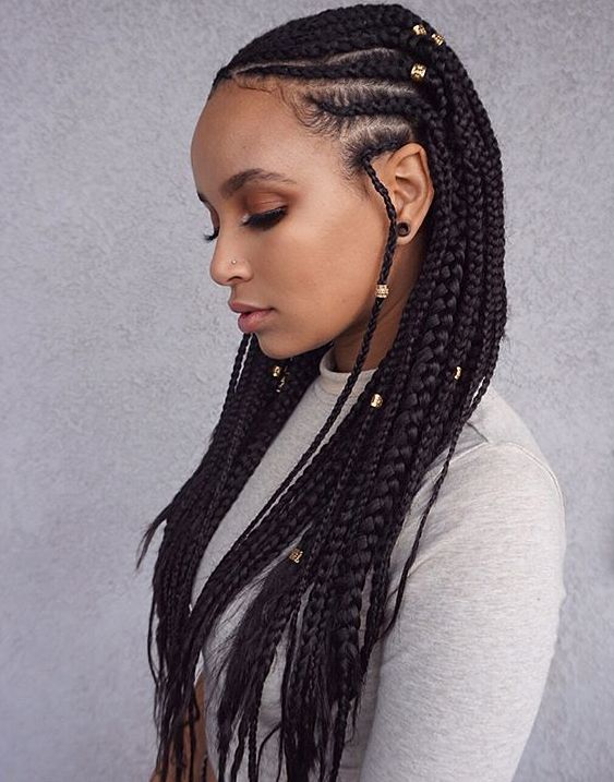 Fulani Braids With Golden Cuffs