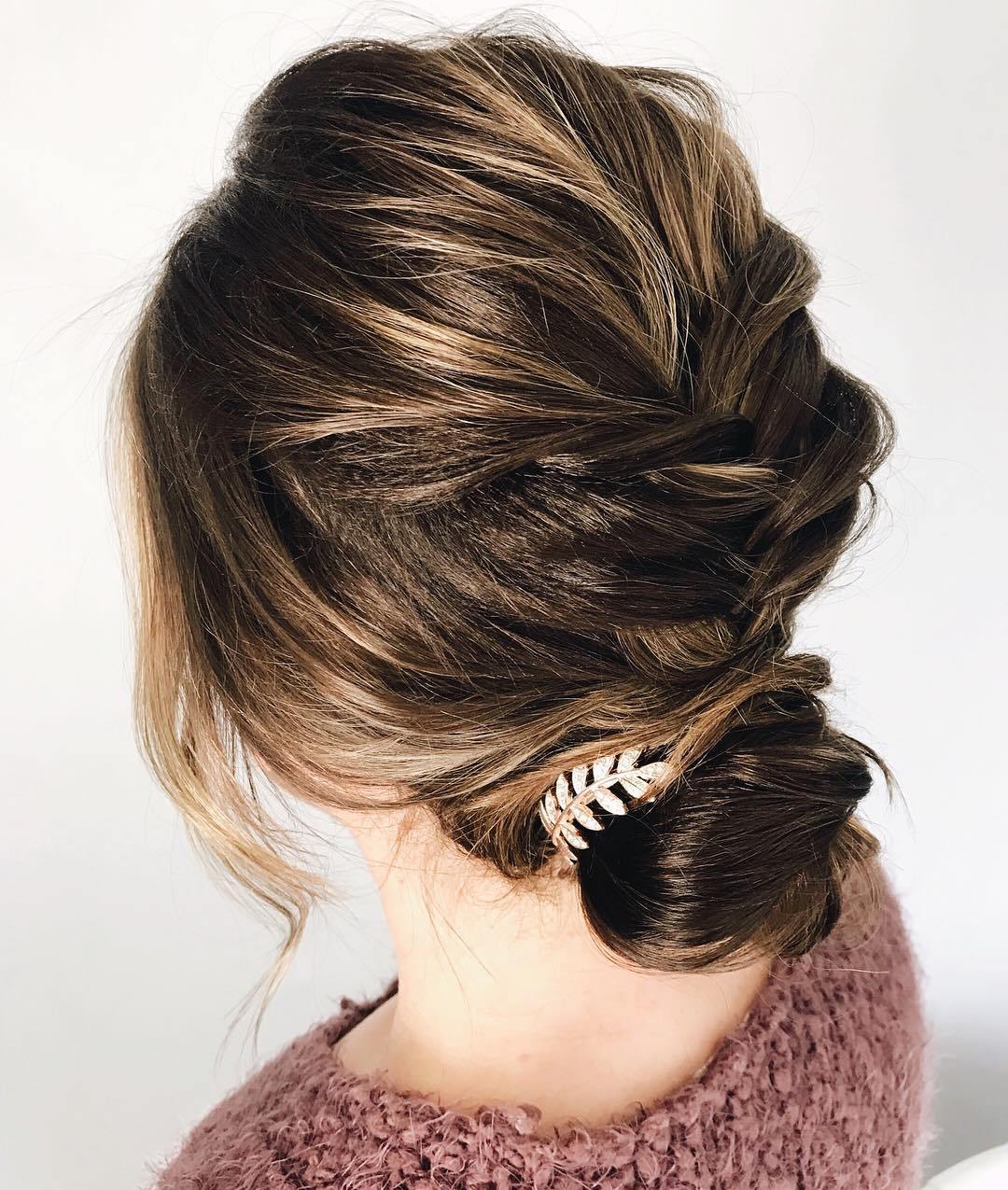 Braided Updo For Medium Hair With Layers