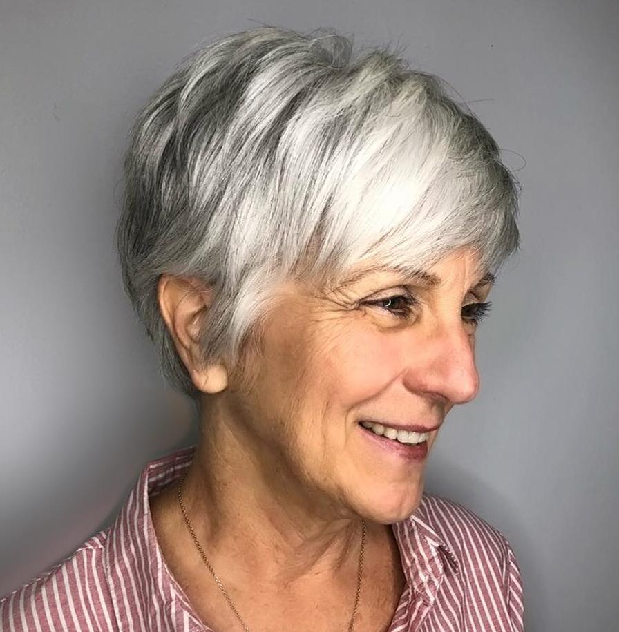 Modern Shiny Gray Pixie