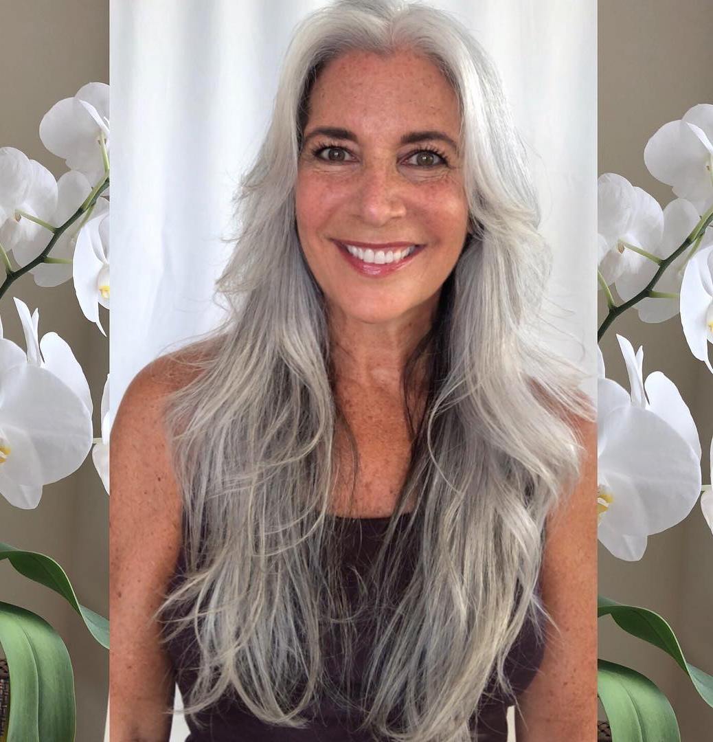 Layered Silver Haircut For Long Hair