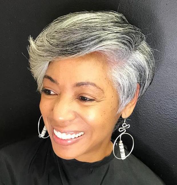 African American Short Gray Hairstyle