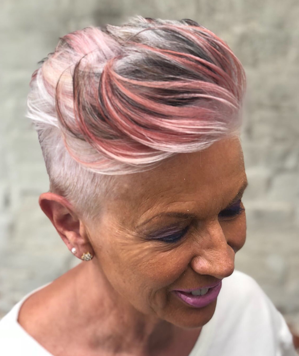 Pastel Pink Streaked Undercut Pixie