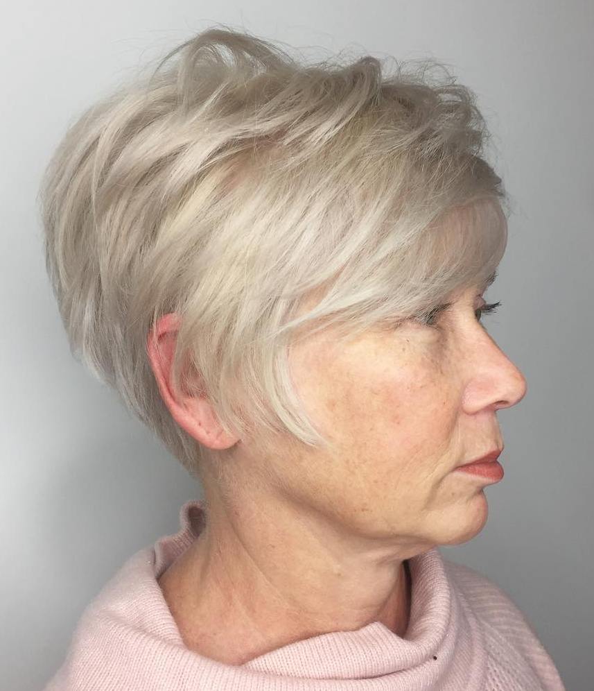 Ash Gray Crop With Platinum Highlights