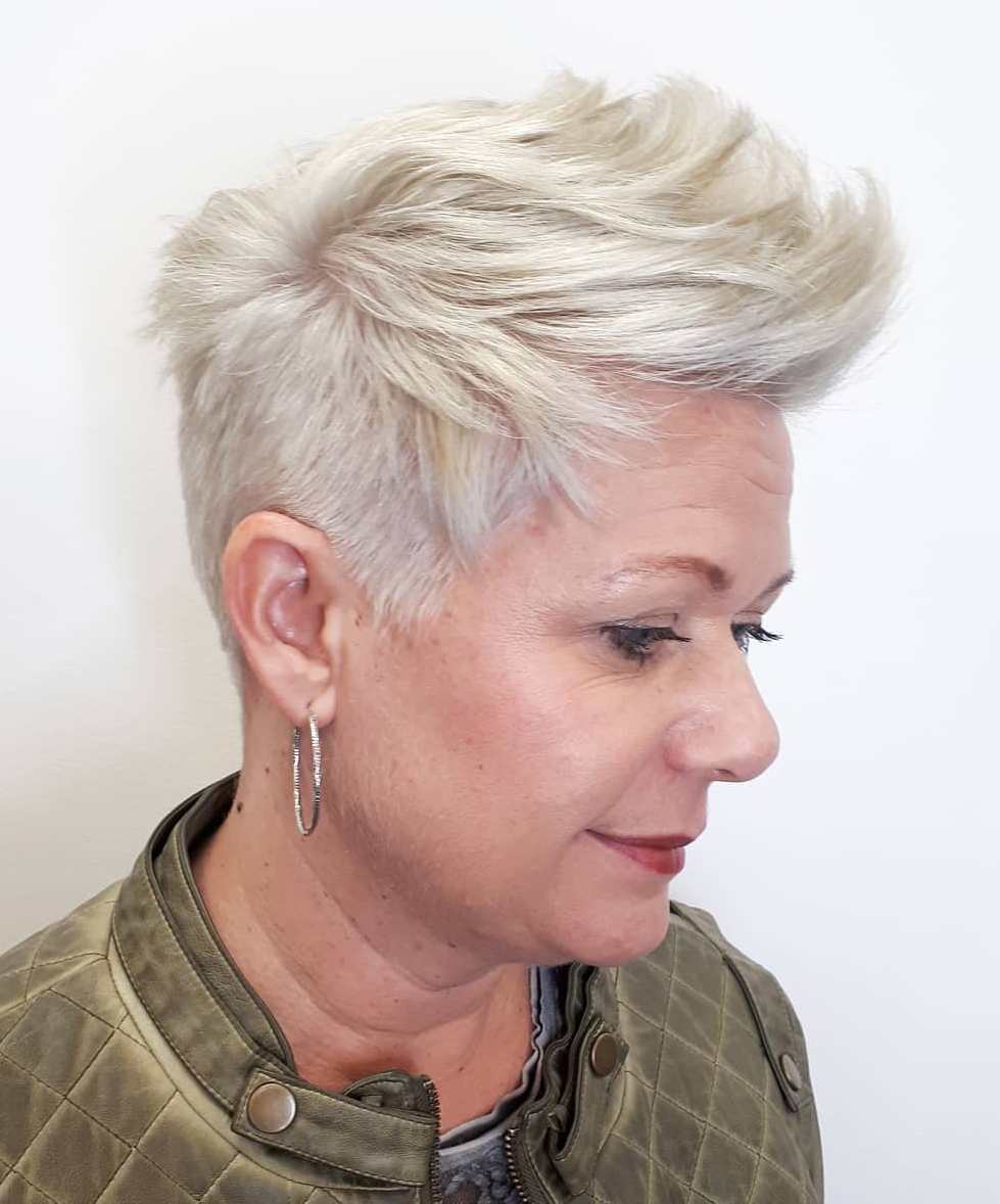 Spiky Short Cut Over 50 with Thick Hair