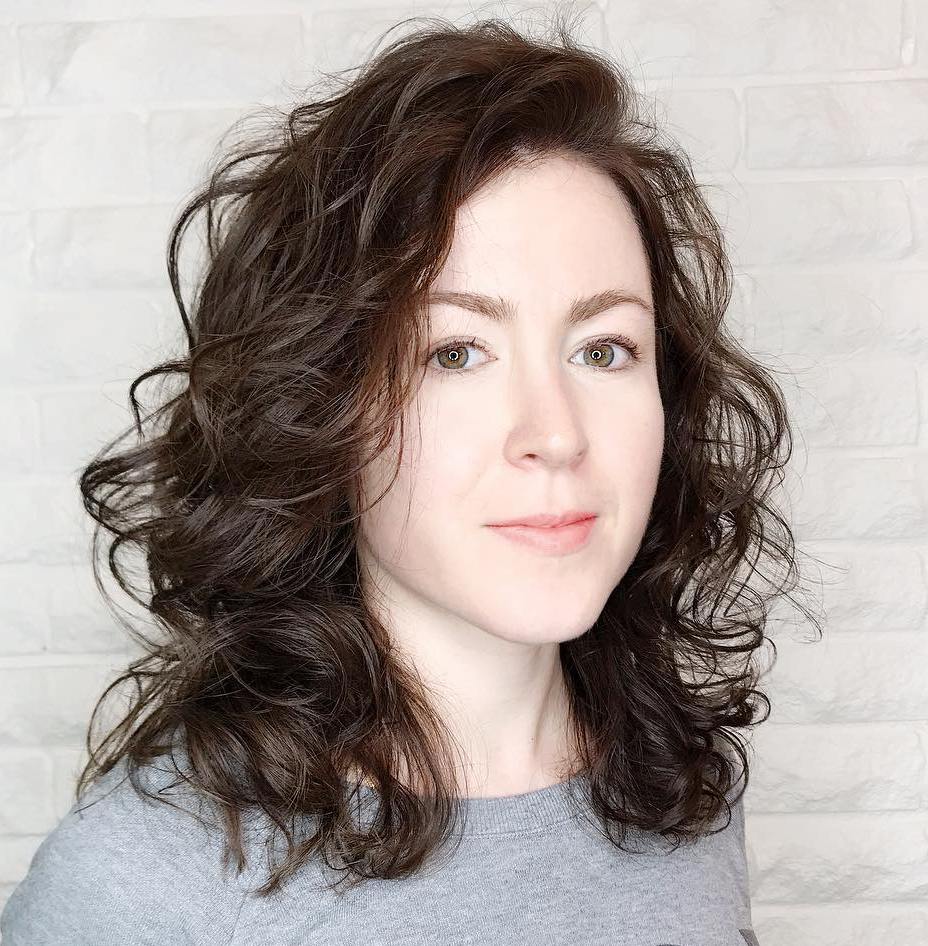 Curly Shoulder-Length Haircut for Thick Hair