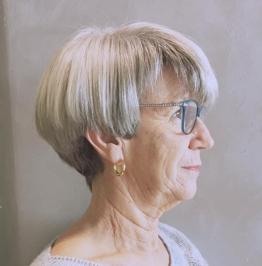 Tapered Short Bob With Glasses And Bangs