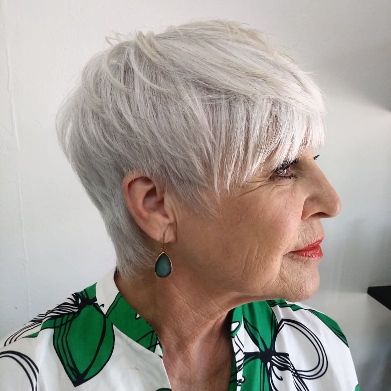 Rejuvenating Pixie Cut For Gray Hair