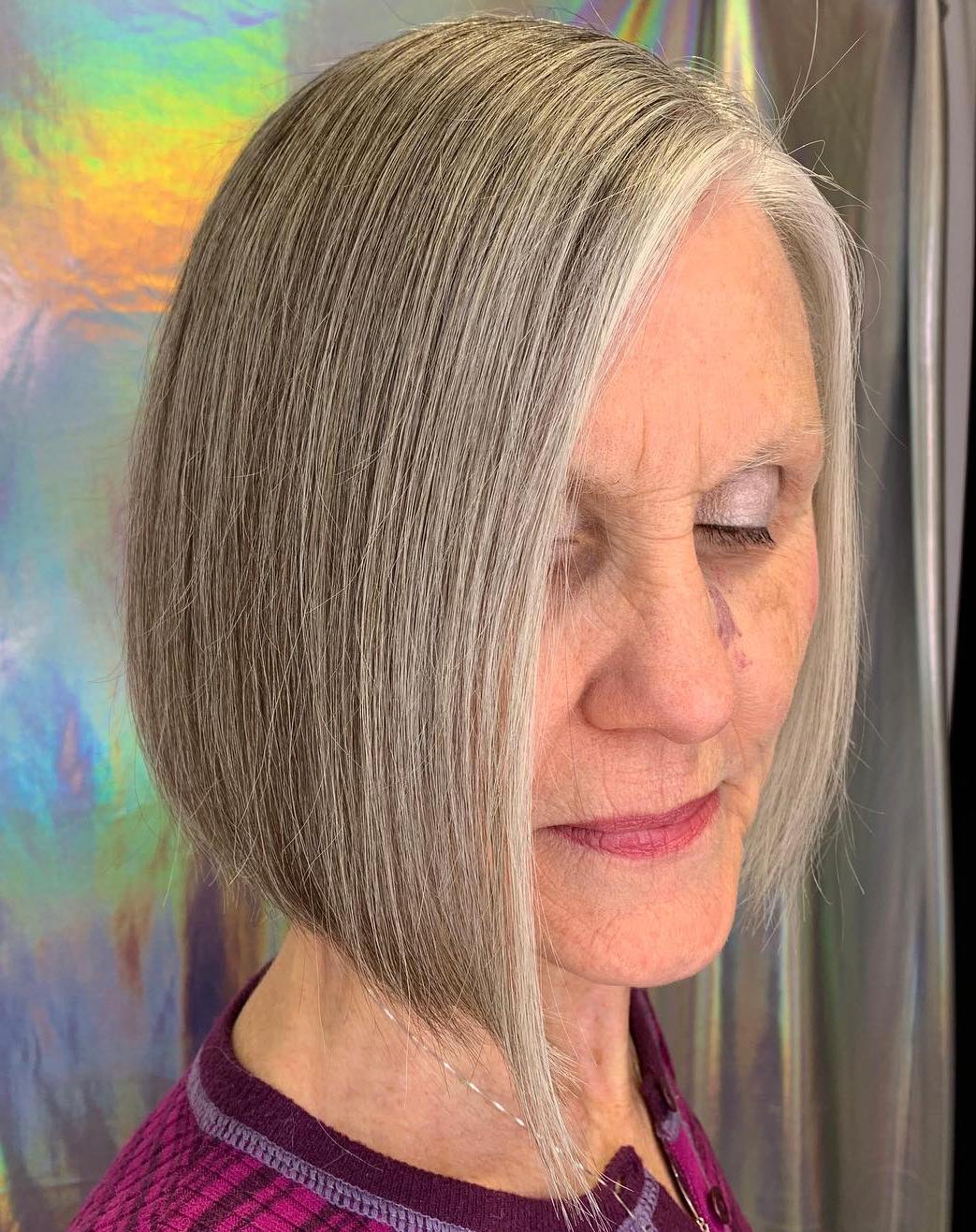 Sleek Gray A-Line Bob