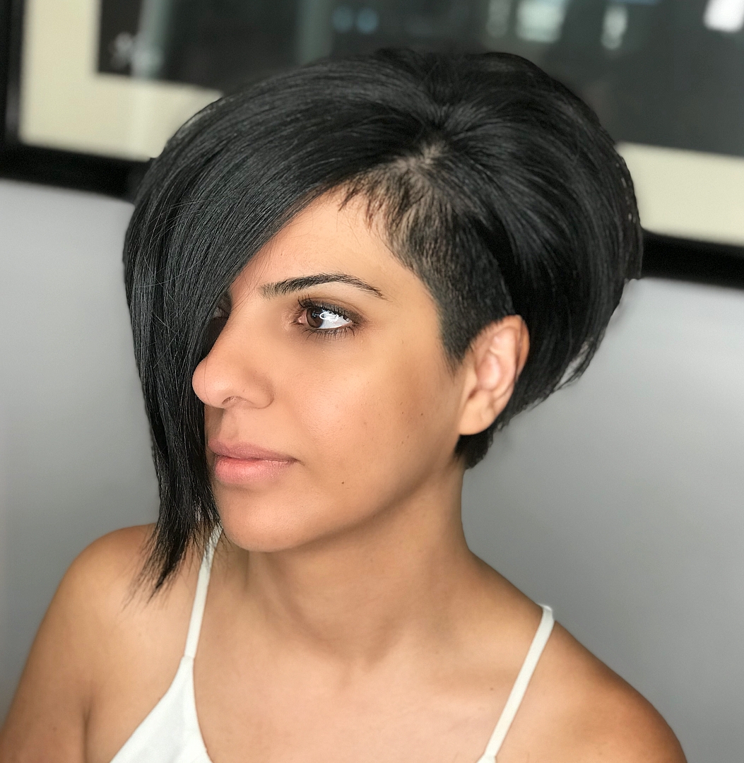 Asymmetrical Pixie Bob With Temple Undercut