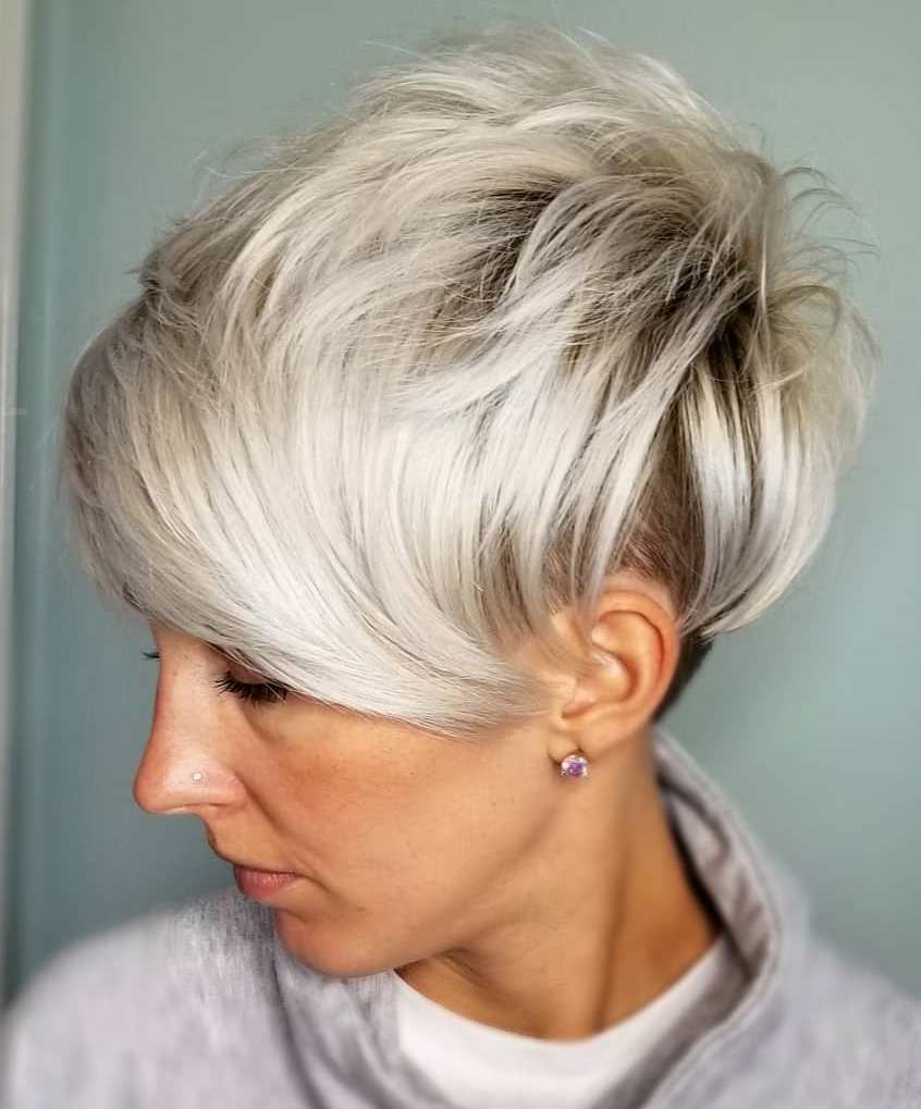 White Blonde Undercut Pixie