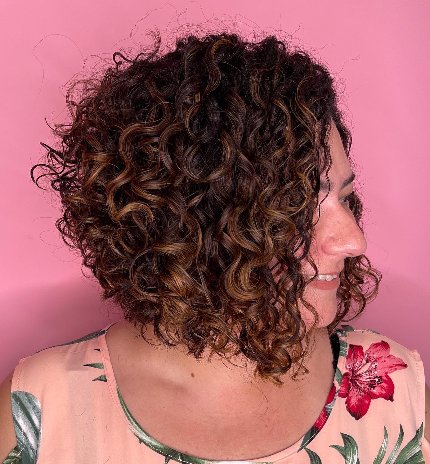 Inverted Bob Cut on Thick Curly Hair