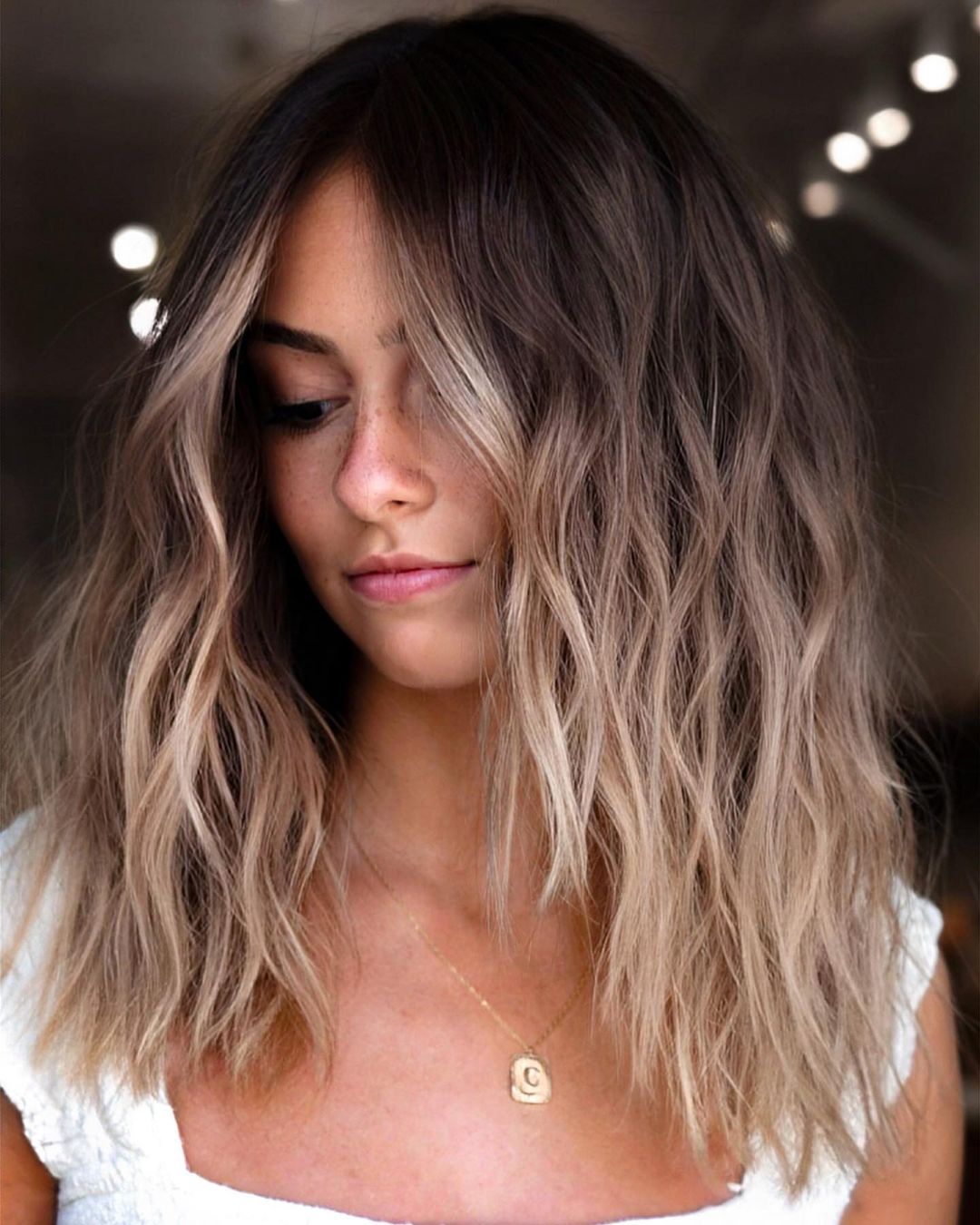 Ombre Dirty Blonde on Medium Length Hair