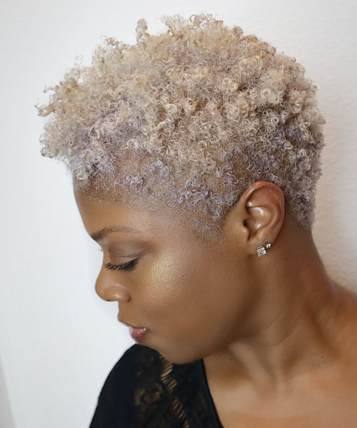 Blonde Curly Pixie Cut