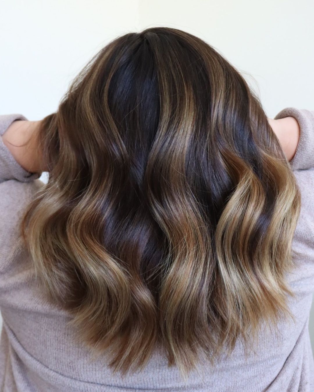 Caramel Balayage on Medium Brown Hair