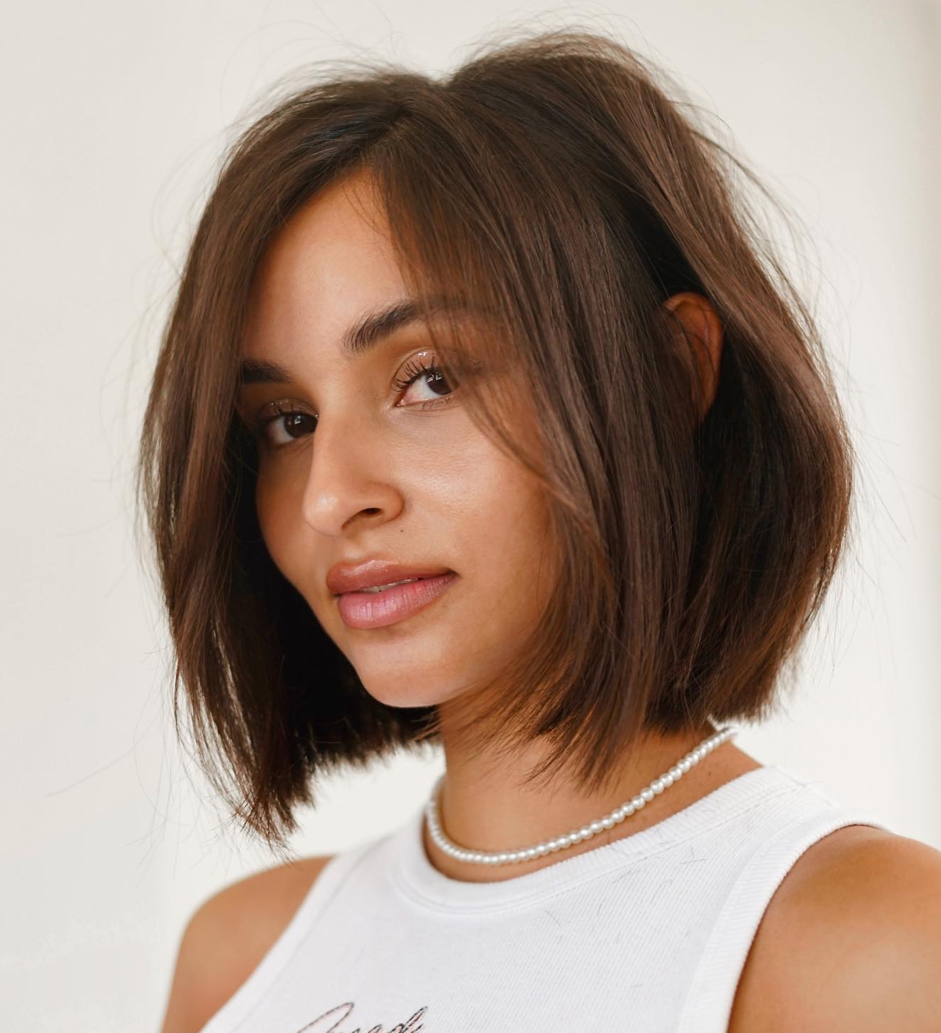 Chestnut Brown Hair Color on Bob Cut