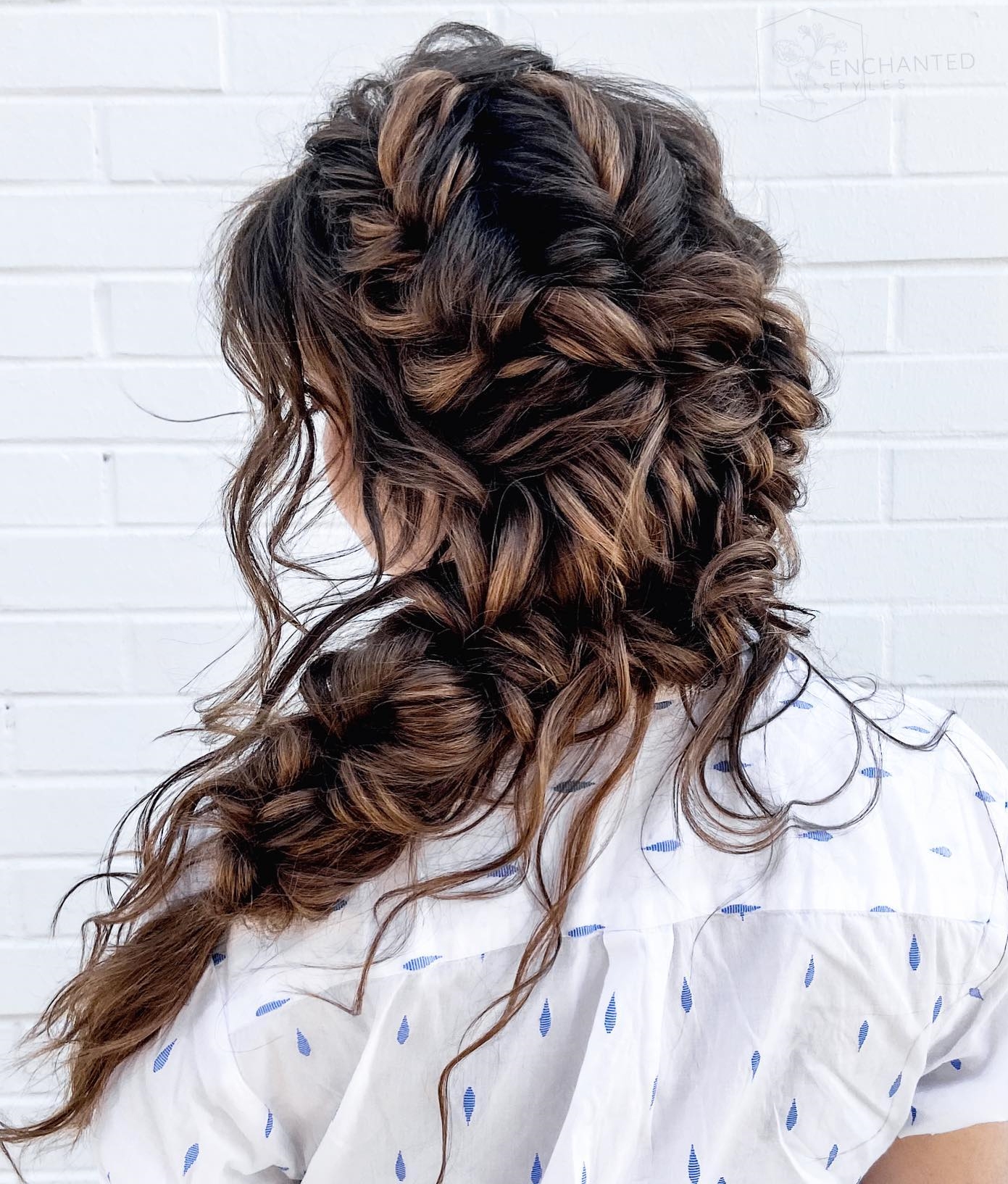 Dark Braided Wedding Hairstyle