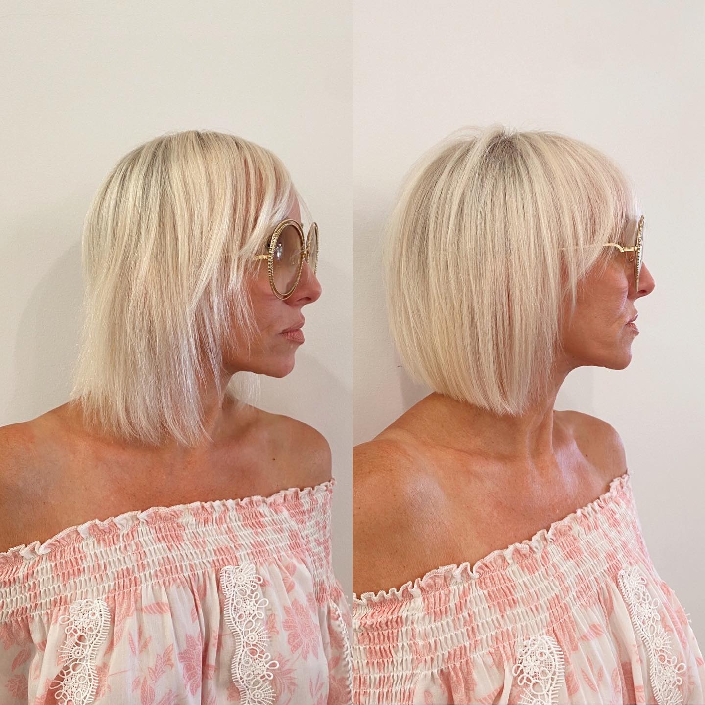 French Bob Cut on Thin Blonde Hair