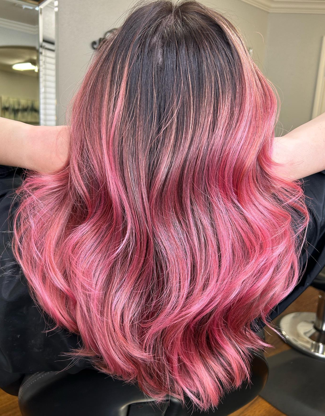 Dark Rose Color on Naturally Black Hair