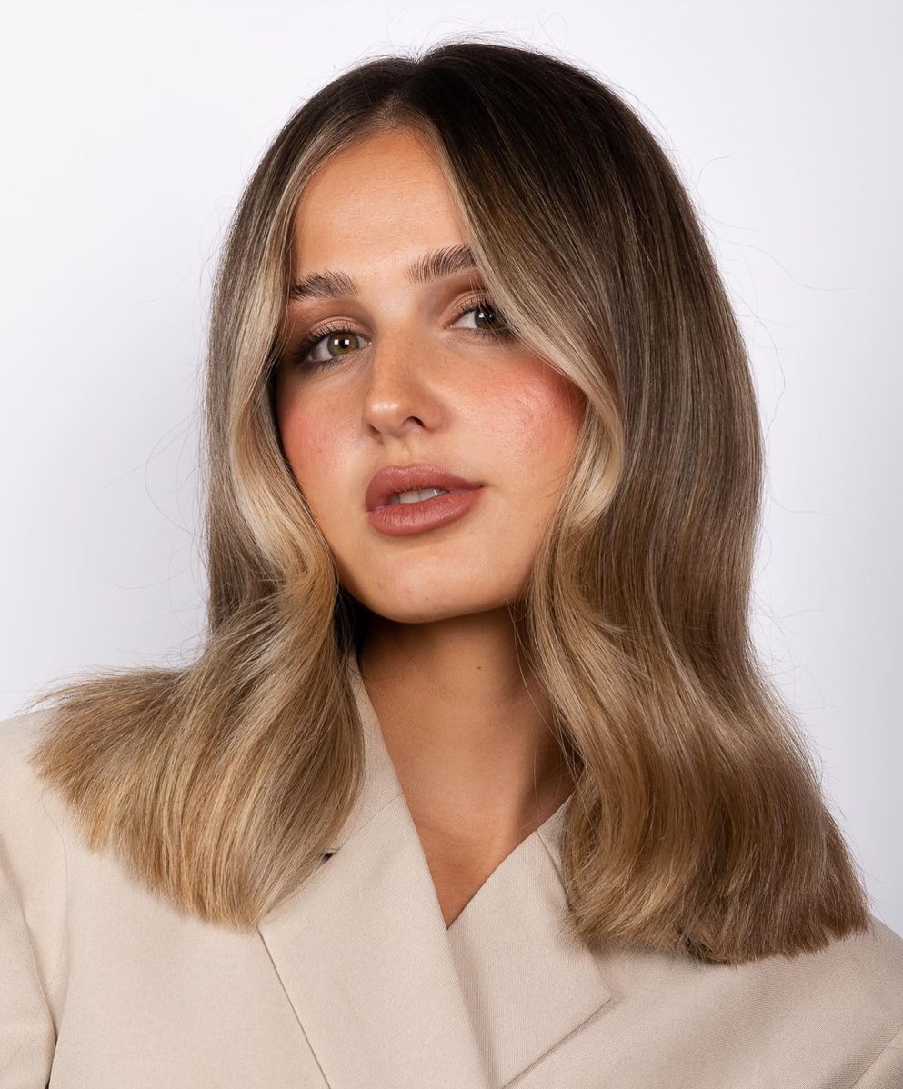 Dark Sandy Blonde on Shoulder-Length Hair