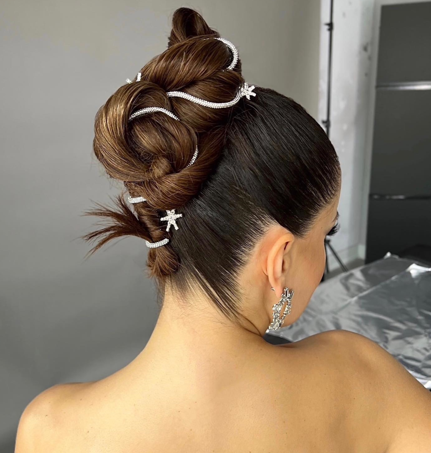 Long Dark Brown Wedding Hairstyle