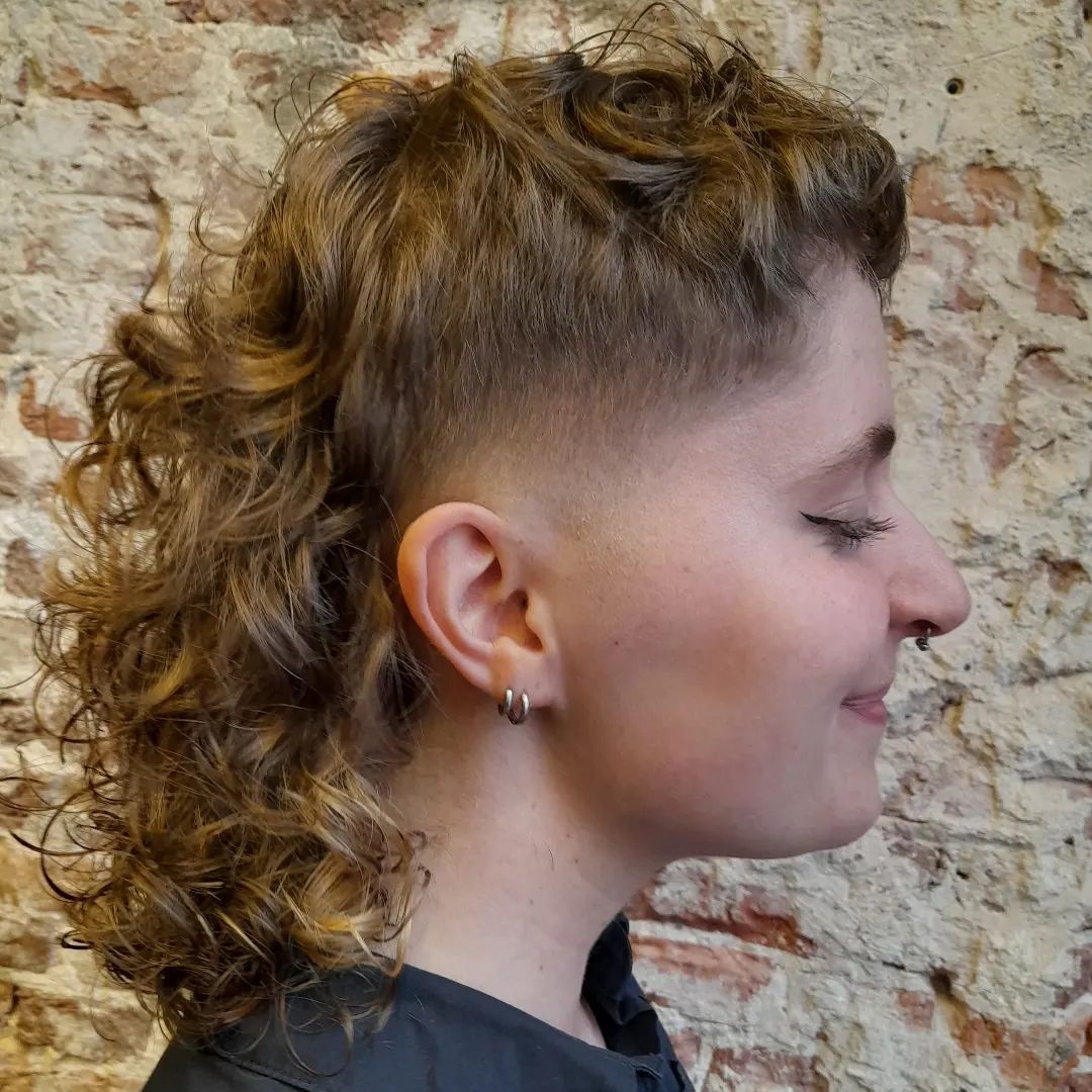 Baseball Mullet Cut on Curly Hair